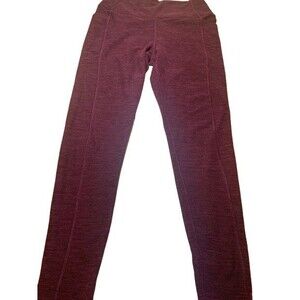 Victoria Sport Knockout Leggings Womens 6 Burgundy Heather 7/8 High Rise Pocket